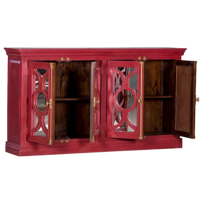 Maadze 71 4-Glass Door Kitchen Accent Buffet Sideboard Cabinet