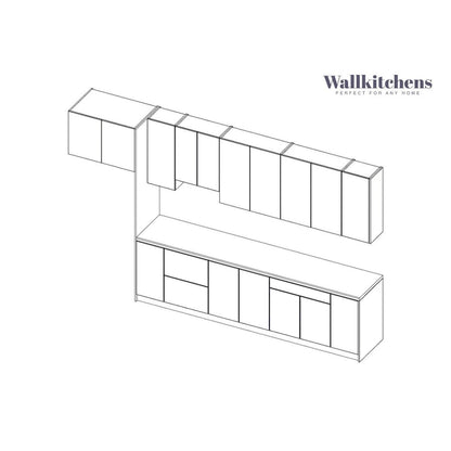 Kitchen Timeless Collection White Gloss Color Base Size 13Ft Wide - 157x24