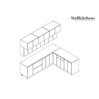 Kitchen Radiance Collection White Matte Color Base Size 9Ft Wide - 108x85
