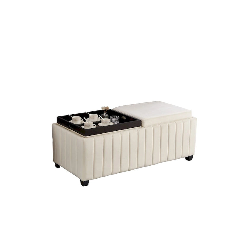 Storage Bench with coffee tray