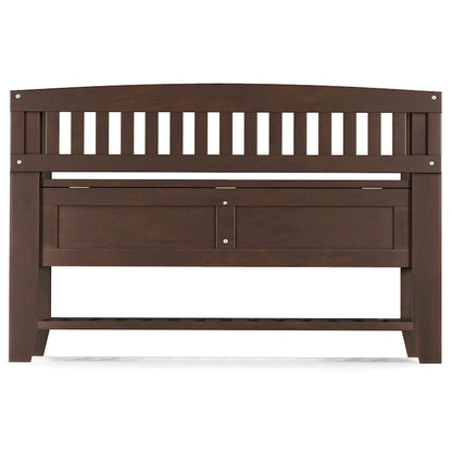 WYNDENHALL Normandy SOLID WOOD 48 inch Wide Transitional Entryway Storage Bench in Brunette Brown - 17 D x 48 W x 27.2 H