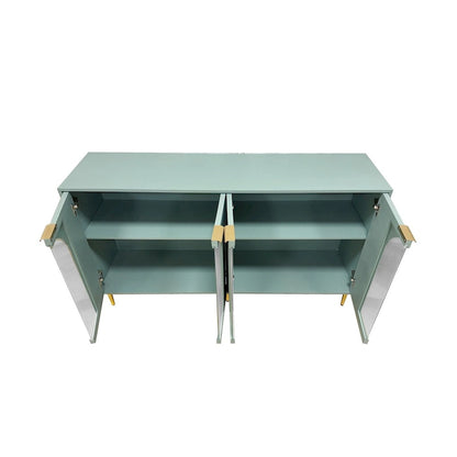 Accent Cabinet Lacquered Wooden Cabinet with 4 Glass Doors Sideboard Buffet Server Cabinet Storage Cabinet, for Living Room