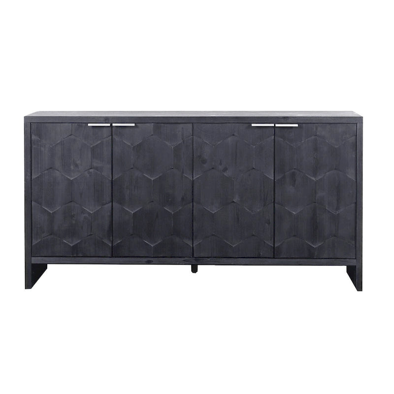 Accent Cabinet Farmhouse Style 4 Door Wooden Cabinet Sideboard Buffet Server Cabinet Storage Cabinet, for Living Room, Entryway