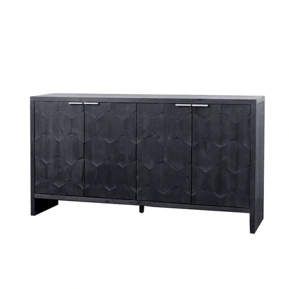 Accent Cabinet Farmhouse Style 4 Door Wooden Cabinet Sideboard Buffet Server Cabinet Storage Cabinet, for Living Room, Entryway
