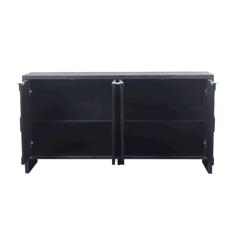 Accent Cabinet Farmhouse Style 4 Door Wooden Cabinet Sideboard Buffet Server Cabinet Storage Cabinet, for Living Room, Entryway