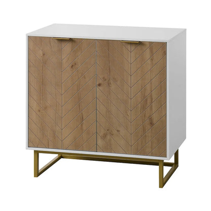 R White and Gold Storage Cabinet