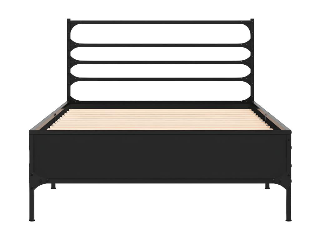 Black Engineered Wood Bed Frame, 100 x 200 cm