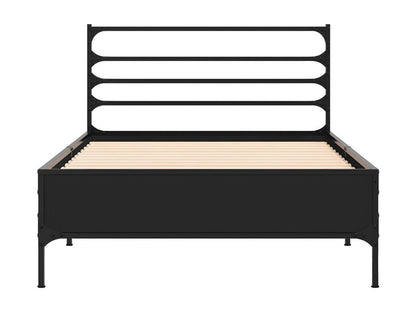 Black Engineered Wood Bed Frame, 100 x 200 cm