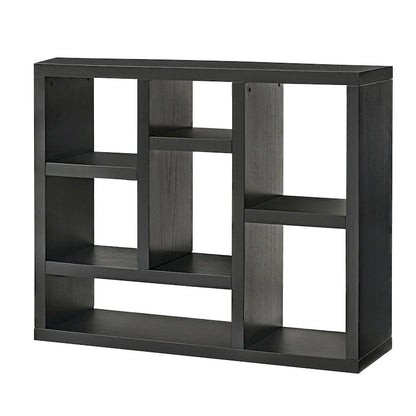 Open Wooden Open Shelf Bookcase, Freestanding Display Cabinet with 7 Cube Storage Spaces, Floor Standing Bookshelf, Entryway