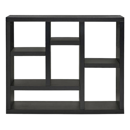 Open Wooden Open Shelf Bookcase, Freestanding Display Cabinet with 7 Cube Storage Spaces, Floor Standing Bookshelf, Entryway