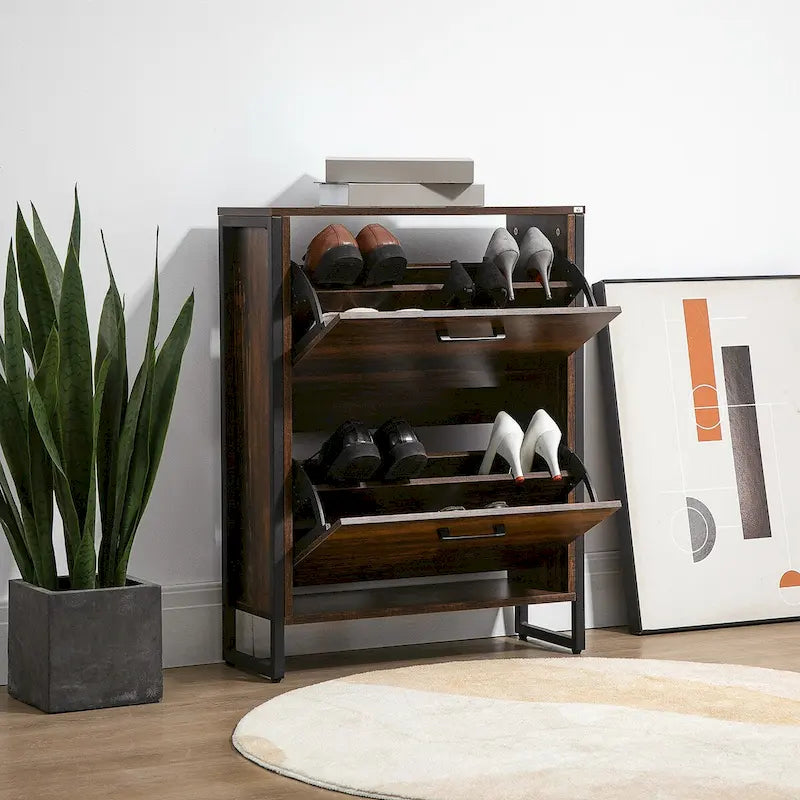 QQ Shoe Cabinet with 2 Flip Drawers