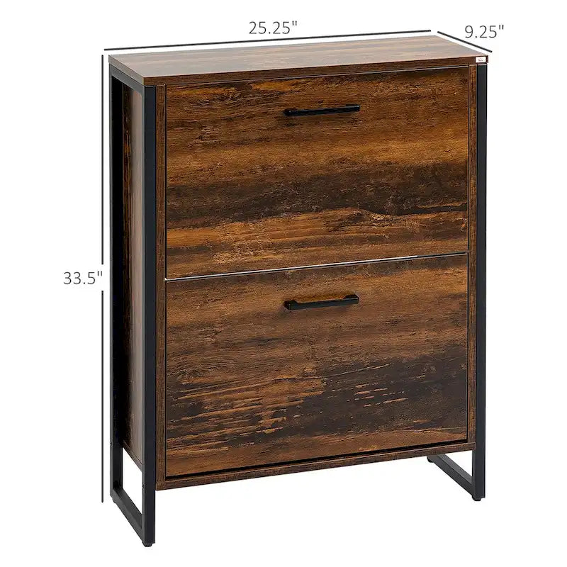 QQ Shoe Cabinet with 2 Flip Drawers