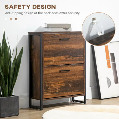 QQ Shoe Cabinet with 2 Flip Drawers