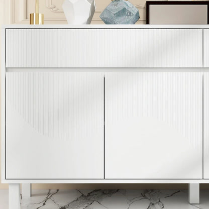 Buffet Storage Cabinet with Pine Leg and Adjustable Interior Sideboard - 63