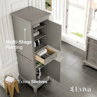 Eviva Elite Stamford 24 Gray Freestanding Linen Cabinet