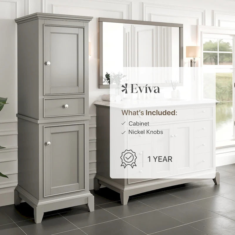 Eviva Elite Stamford 24 Gray Freestanding Linen Cabinet
