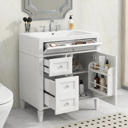 Bathroom Vanity with Top Sink and a Tip-out Drawer