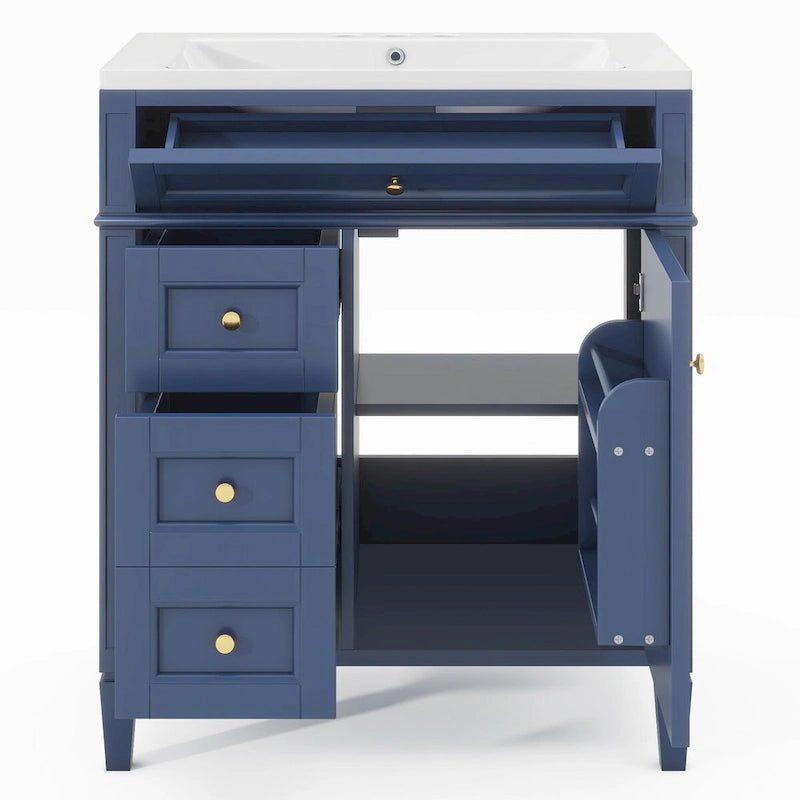 Bathroom Vanity with Top Sink and a Tip-out Drawer