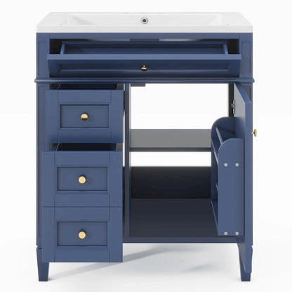 Bathroom Vanity with Top Sink and a Tip-out Drawer