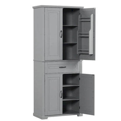 Freestanding Bathroom Cabinet with Doors Wooden Entryway Storage Cabinet
