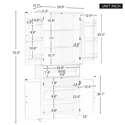 Freestanding Bathroom Cabinet with Doors Wooden Entryway Storage Cabinet