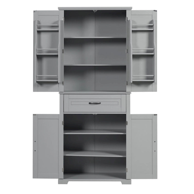 Freestanding Bathroom Cabinet with Doors Wooden Entryway Storage Cabinet