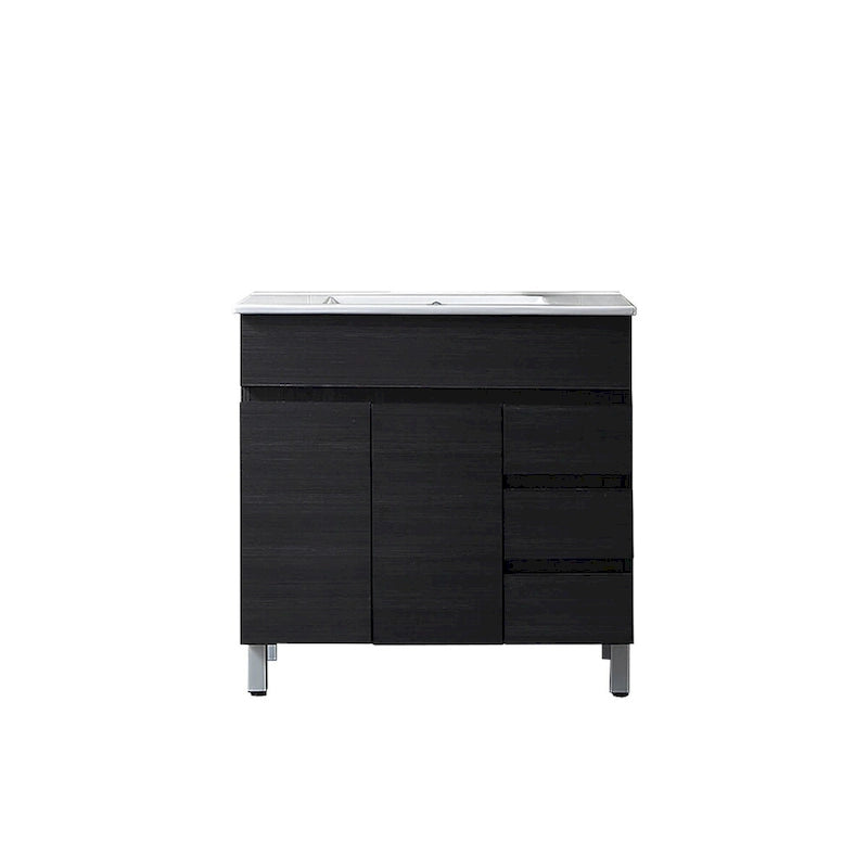 32 inch MDF black bathroom cabinet with sink - 32*32*20.4