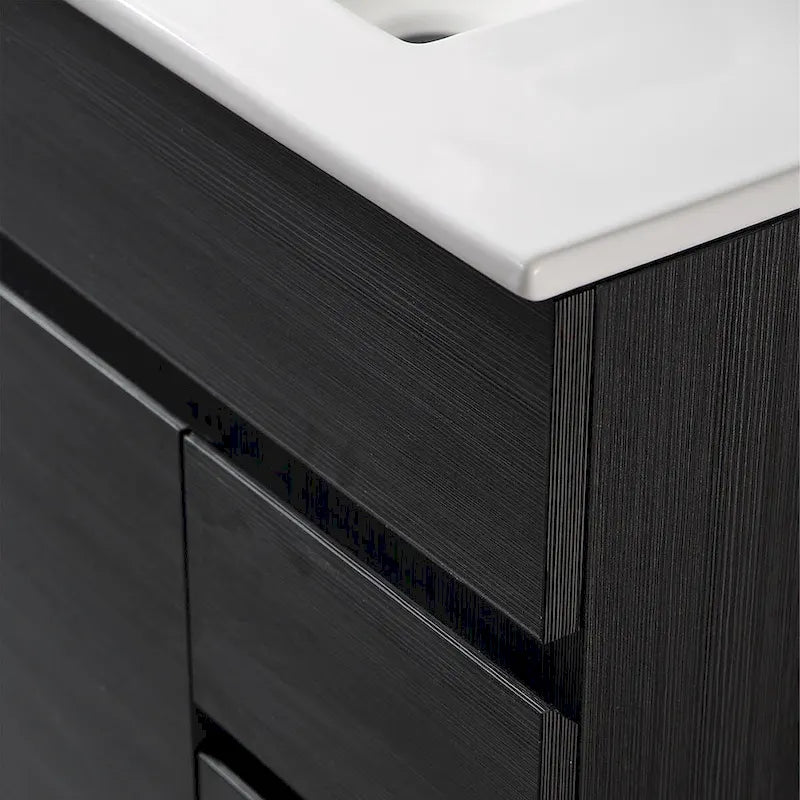 32 inch MDF black bathroom cabinet with sink - 32*32*20.4