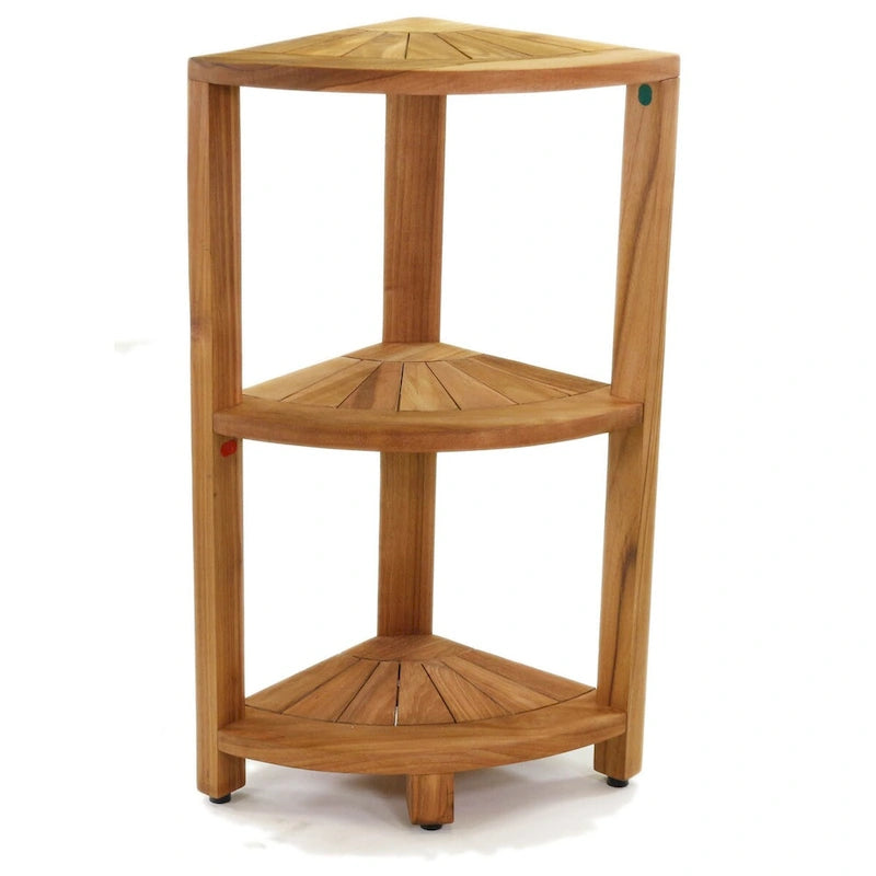 Kai Small 3-Tier Corner Teak Bath Shelf