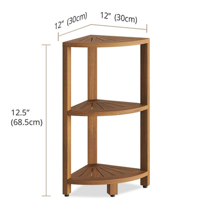 Kai Small 3-Tier Corner Teak Bath Shelf