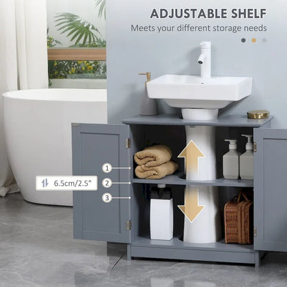Under Sink Bathroom Cabinet with 2 Doors and Shelf