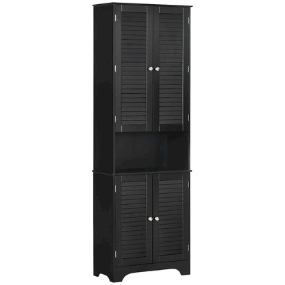 Tall Narrow Bathroom Storage Cabinet with Doors and Shelf