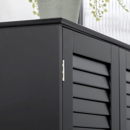 Tall Narrow Bathroom Storage Cabinet with Doors and Shelf