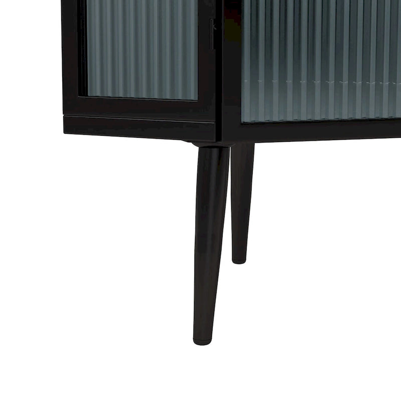 22.25 Floor Coner Cabinet,Three Tiers with Tempered Glass Doors and Storage Shelves for Bathroom, Living Room and Bedroom