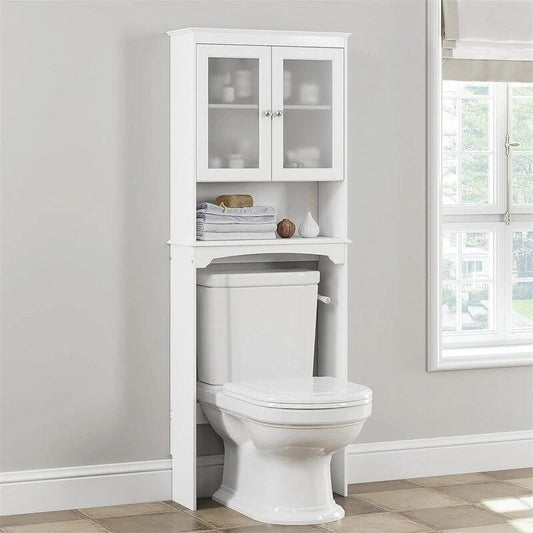 Toilet Storage Cabinet - White 9.06D x 24.8W x 65.75H