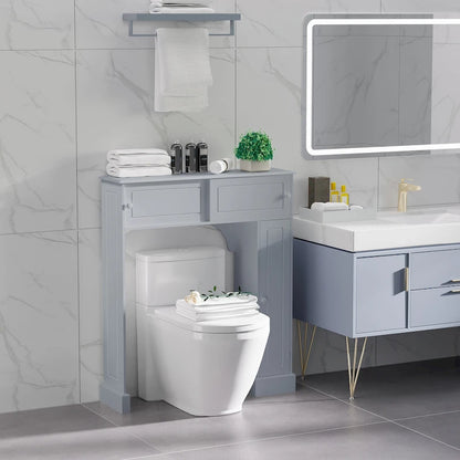 Over the Toilet Storage Cabinet w/ Adjustable Shelves, Toilet Rack