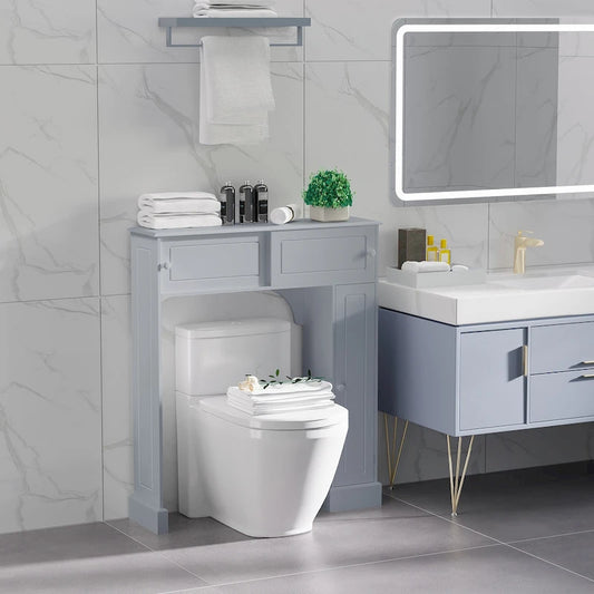 Over the Toilet Storage Cabinet w/ Adjustable Shelves, Toilet Rack