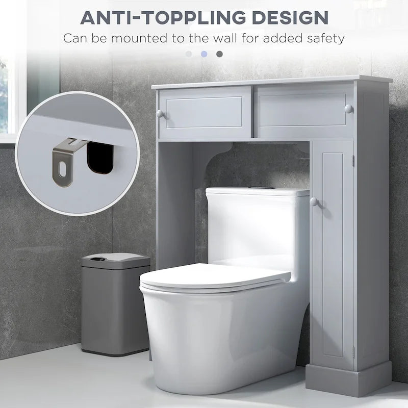 Over the Toilet Storage Cabinet w/ Adjustable Shelves, Toilet Rack