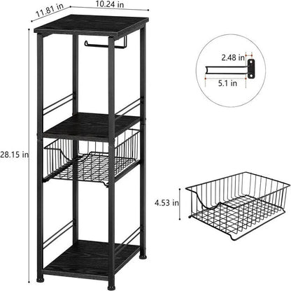 Bathroom Storage Cabinet Freestanding Bathroom Shelf with Drawer - 11D x 10W x 27.99H