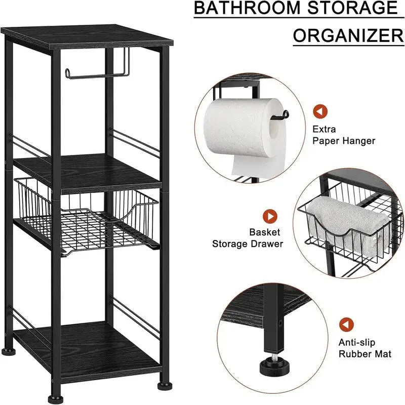 Bathroom Storage Cabinet Freestanding Bathroom Shelf with Drawer - 11D x 10W x 27.99H
