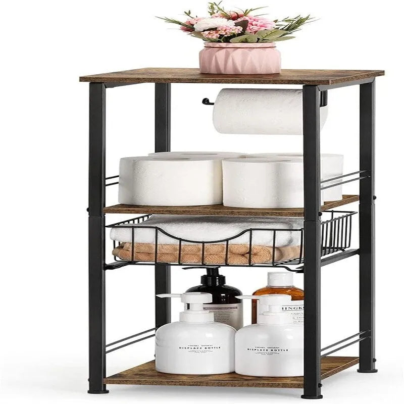 Bathroom Storage Cabinet Freestanding Bathroom Shelf with Drawer - 11D x 10W x 27.99H