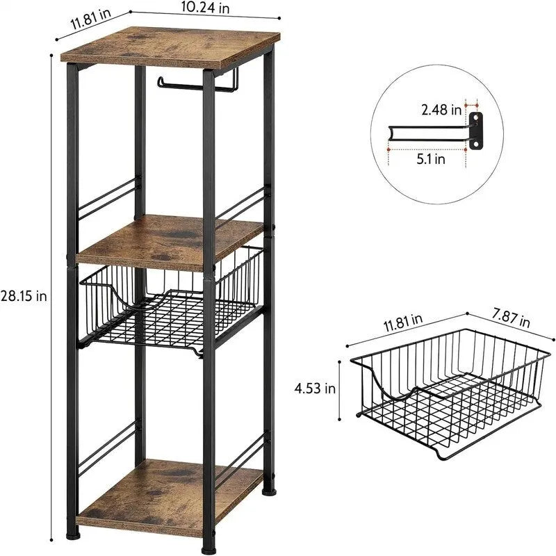 Bathroom Storage Cabinet Freestanding Bathroom Shelf with Drawer - 11D x 10W x 27.99H