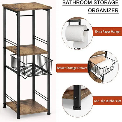 Bathroom Storage Cabinet Freestanding Bathroom Shelf with Drawer - 11D x 10W x 27.99H