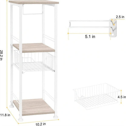 Bathroom Storage Cabinet Freestanding Bathroom Shelf with Drawer - 11D x 10W x 27.99H
