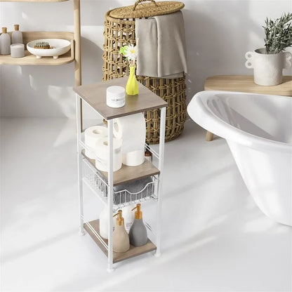Bathroom Storage Cabinet Freestanding Bathroom Shelf with Drawer - 11D x 10W x 27.99H