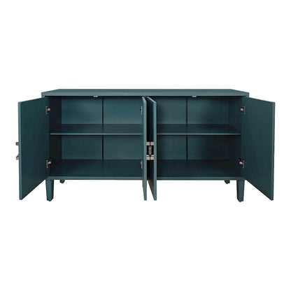 4-Door Storage Cabinet with Pine Legs and MDF