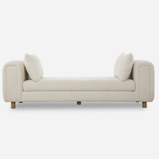 Uttermost Repose Oversized Ivory Bench - 28.5 H X 90.5 W X 26 D
