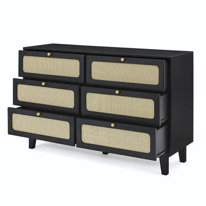 6-Drawers Rattan Storage Cabinet