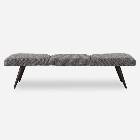 Uttermost Bowtie Charcoal Fabric Bench - 18 H X 72.5 W X 20 D
