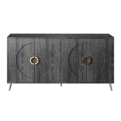 Modern Lacquered 4 Door Wooden Cabinet Sideboard Buffet Server Cabinet Storage Cabinet, for Living Room